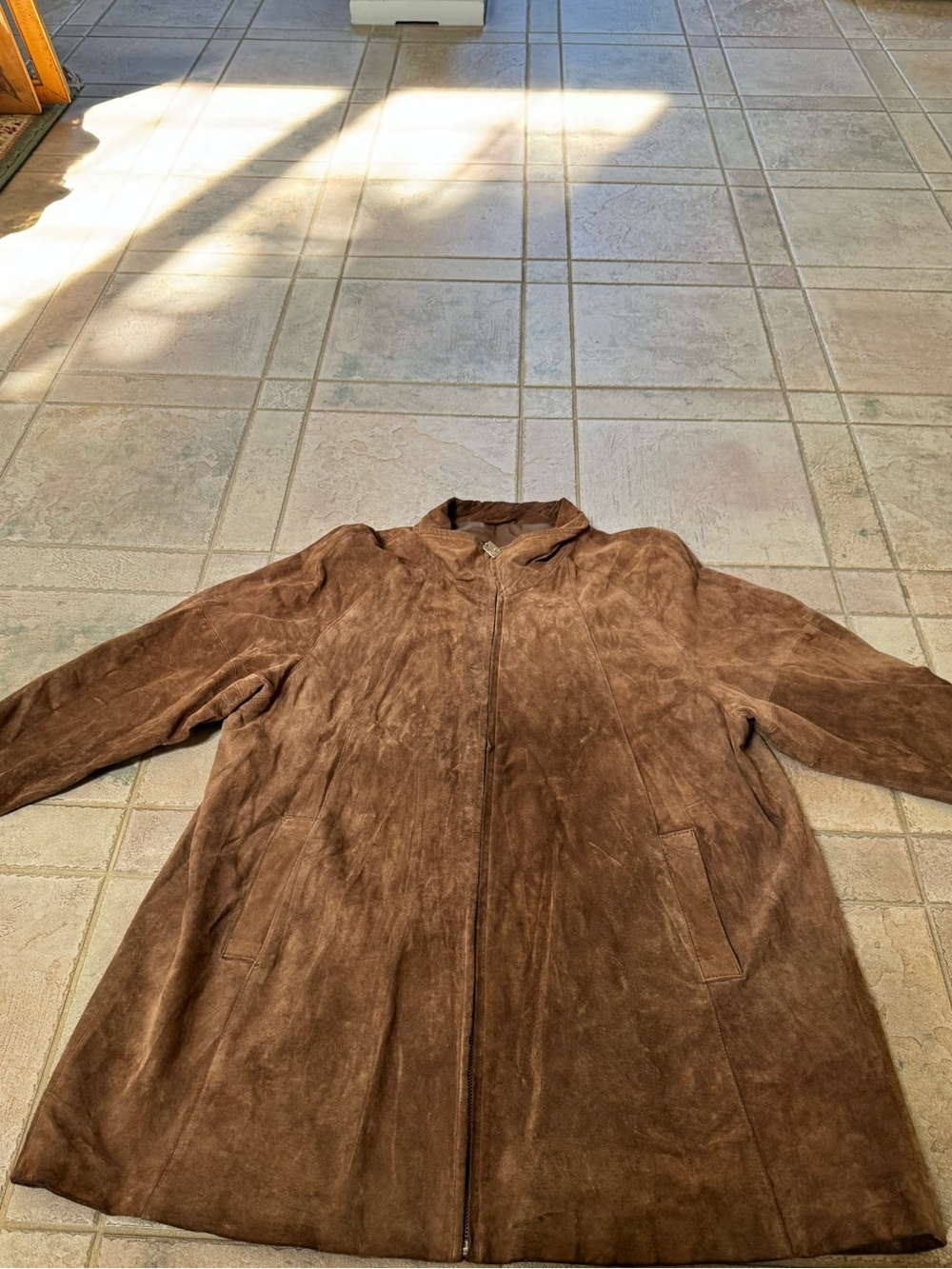 dennis basso Brown Suede Trench Coat